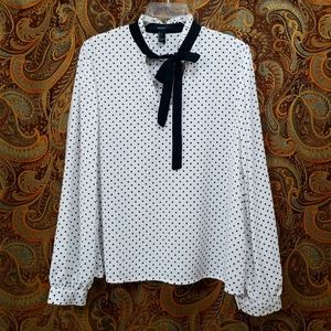 Bow Tie Polka Dot Blouse